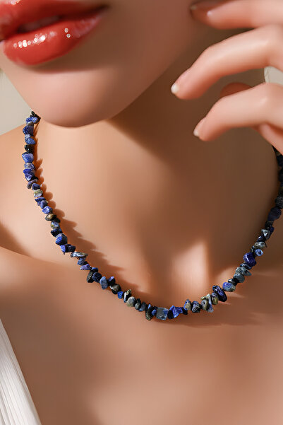 NBS Beautiful Naturel Stones Lapis Lazuli Women's Necklace Natural Stone (Gif...