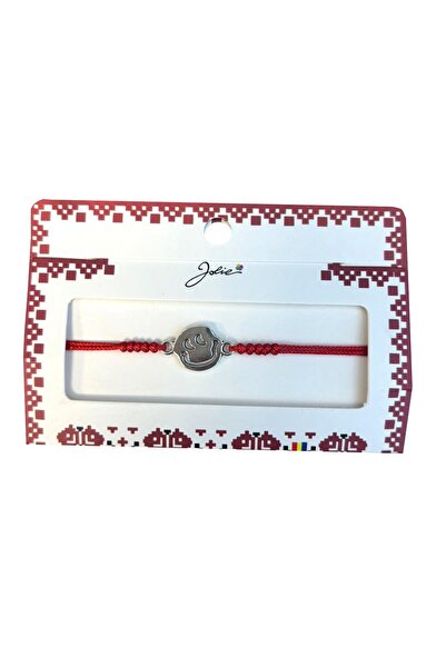 Flippy Martisor Bracelet with Metal Pendant, Jolie, with Braided Red Textile ...