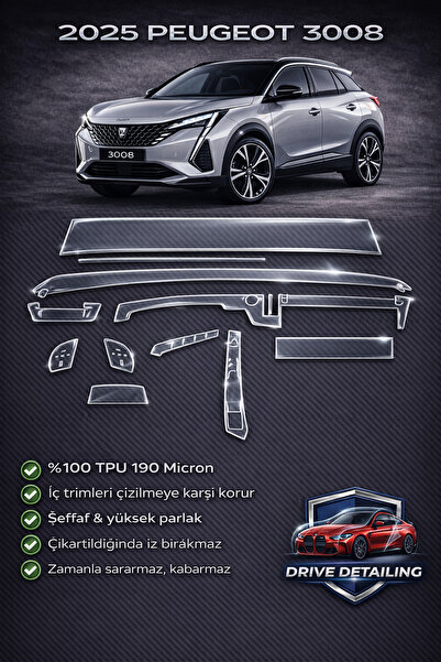 Drive Detailing غطاء داخلي لسيارة بيجو 3008 مصنوع من مادة PPF بنسبة 100% من م...