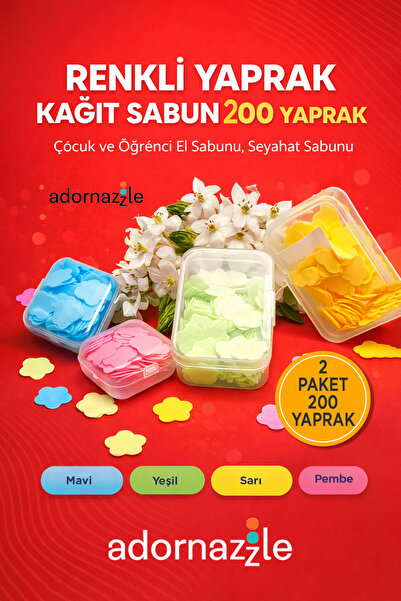 adornazzle Renkli Yaprak Kağıt Sabun, Çiçek Desenli Sabun, Çocuk, Öğrenci El ...