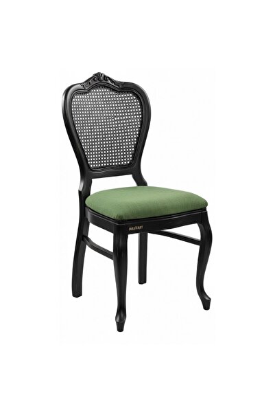 Masifart Alldona Hasırlı Klasik Oymalı Sandalye