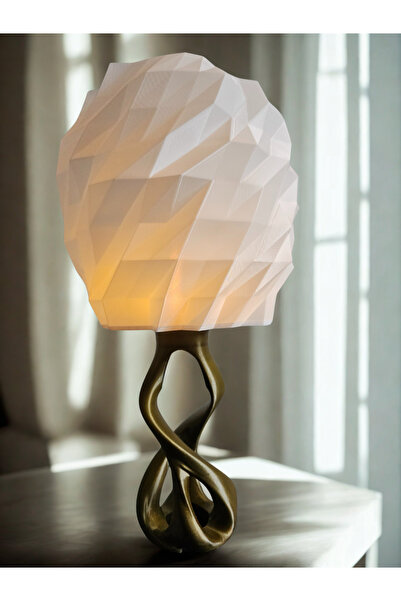 METU SHOP Abajur Bronz Gövde Özel Tasarım Başlık Lüks Masa Lambası Aydınlatma...