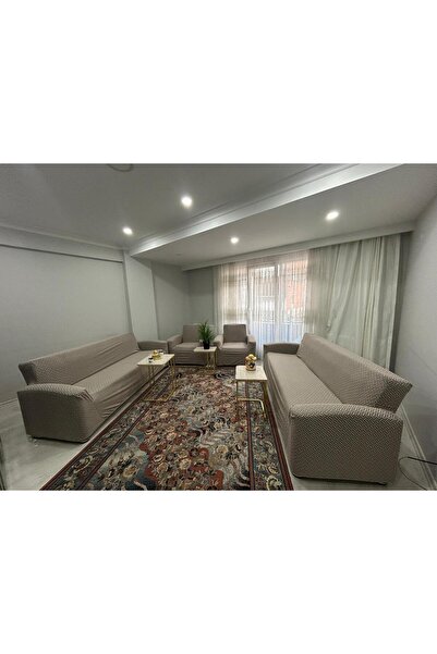 ABEX Jacquard 3311 Brick Pattern Stretch Elastic Sofa Cover Set Stretchy Sofa...