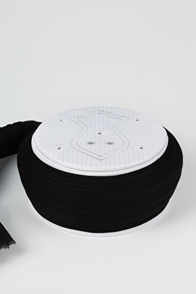 Sarıkhane غطاء رأس للصلاة - قماش أسود - غطاء رأس أبيض - غطاء رأس دائري - نالي...