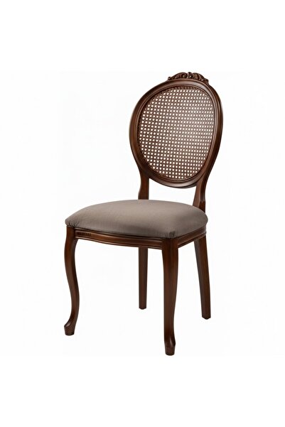 Masifart Marcell Hasırlı Madalyon Oymalı Sandalye