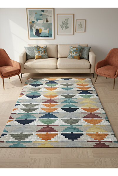 ALLGELSİN Polar Elastic Carpet Cover Soft Textured Washable Protector 4m2 (16...