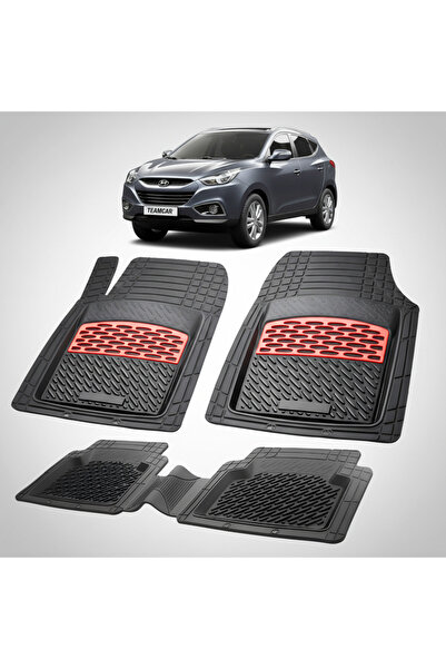 TEAMCAR Hyundai ix35 2009-2013 Πατάκια δαπέδου από καουτσούκ - Κόκκινο