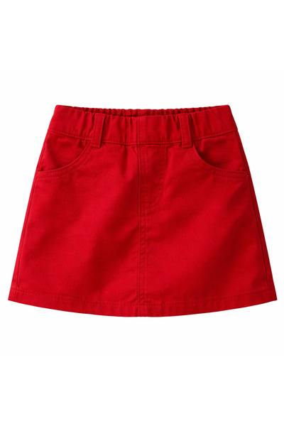 Kids Kız Çocuk Kırmızı Kot Etek | Rahat Kalıp Günlük Şık Model