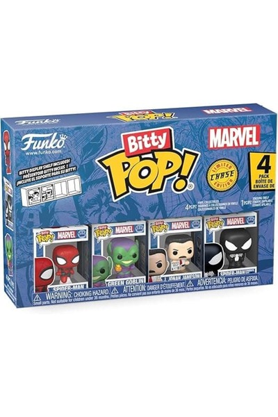 Funko Bitty POP: Marvel - Spider-Man 4'lü Paket Chase, Oyuncak Figür