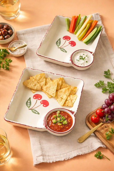 ARESTE Kiraz desenli kahvaltı sos tabak 2 adet