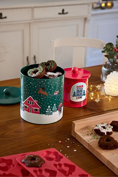 Tchibo 2 Pcs Cookie Tins, Multicolor