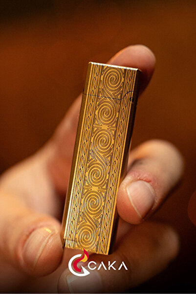 caka lighter Caka Zen Serisi El Yapımı Pirinç Benzinli Çakmak Gold
