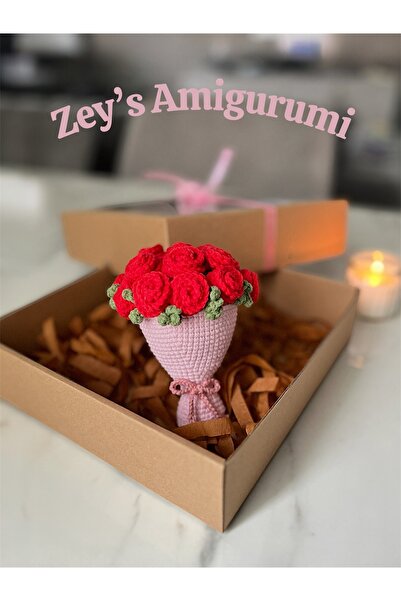 Zey's Amigurumi Amigurumi Örgü Çiçek Gül Buketi (Sevgiliye,Anneye,Arkadaşa He...