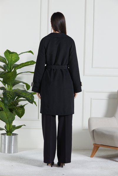ceyniye Lined Parachute Trench Coat with Sleeve Belt