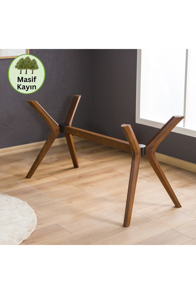 furnirem 4 Ayaklı Dikdörtgen Kelebek Masa Ayağı – Ahşap, Cam & Mermer Tabla U...