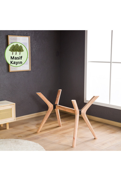 furnirem 4 Ayaklı Dikdörtgen Kelebek Masa Ayağı – Ahşap, Cam & Mermer Tabla U...