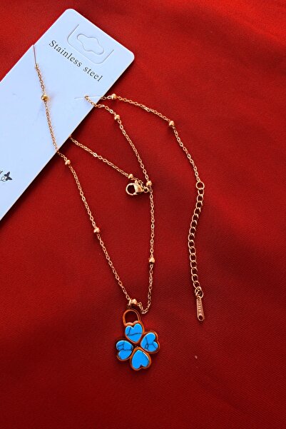 Bonicce Women's Steel Necklace Clover - Pink Heart