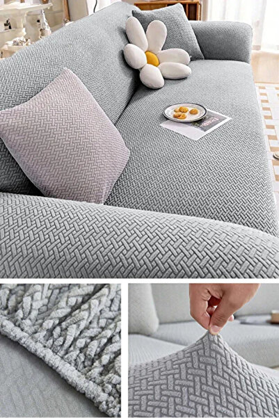 ABEX غطاء أريكة بنمط الطوب، غطاء أريكة مرن قابل للغسل لشخص واحد لثلاثة أشخاص