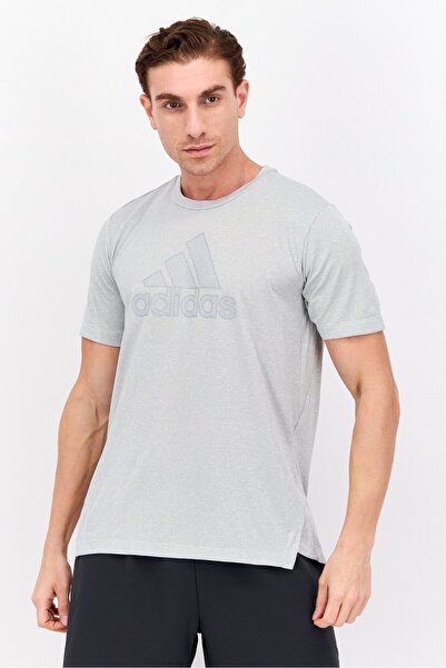 adidas Men Sportswear Fit Short Sleeve Training T-Shirt, Grey Combo