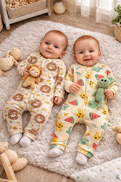 yukobaby bebeğiniz için en doğalı بيبي ليونلي آند زيرافالي 100% قطن، طقم من ق...