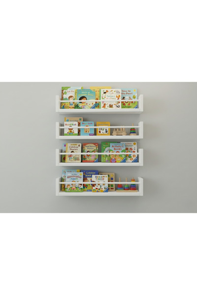 EGN WOODS 50X4 White Mdf Baby Room Organizer Children's Room Montessori Educa...