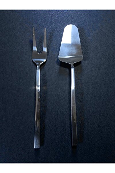 Umut 2 Parça Paslanmaz Çelik 30 Cm Çatal Spatula Set Servis Takımı Servis Seti