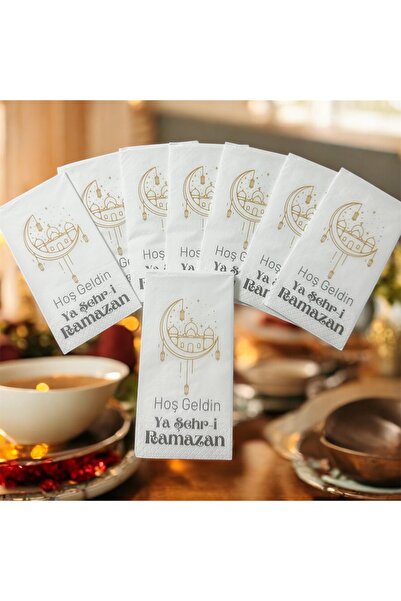 PARTİSERÜVENİ منديل رمضان بعبارة 'مرحبًا يا المدينة' مكتوب عليه رمضان، عبوة م...