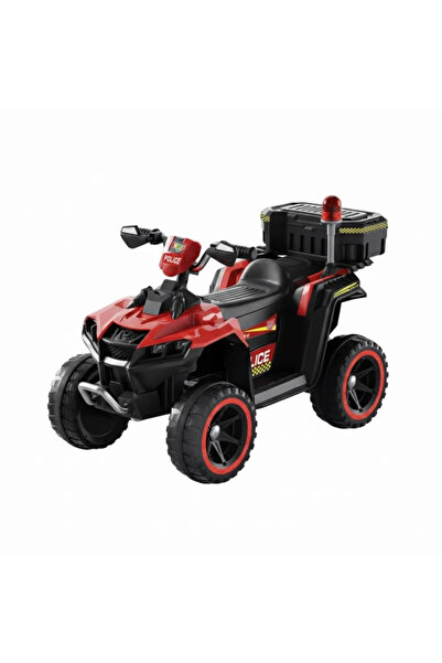 Leno دراجة شرطة كهربائية للأطفال - 12 فولت، محركان مع مصابيح LED - أحمر