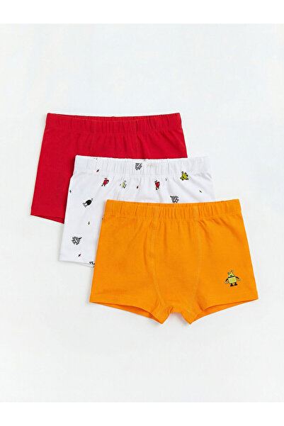 LC Waikiki Beyaz Baskılı Erkek Çocuk Boxer 3 lü (S6)