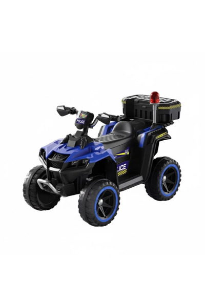 Leno دراجة شرطة كهربائية للأطفال - 12 فولت، محركان مع مصابيح LED - أزرق