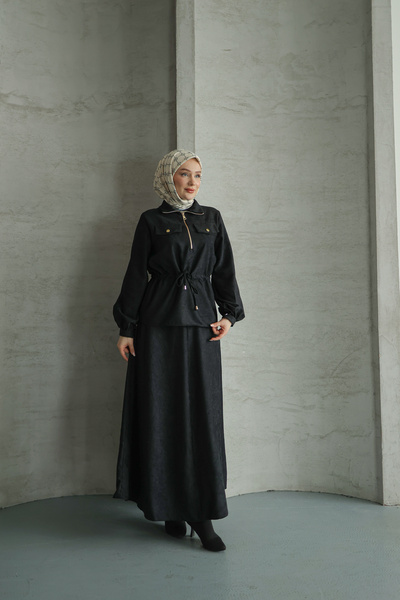 luazul Suede Skirt Suit