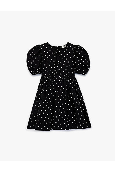 Koton Черна рокля с точки за момичета 6SKG80006AW