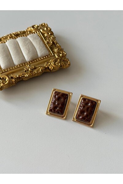 Charmist أقراط لييا مستطيلة الشكل من الفولاذ