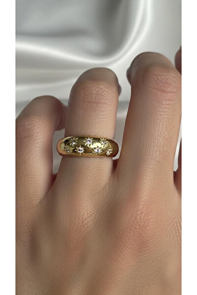 Wind Silver Yıldız Bombeli yüzük 925 ayar