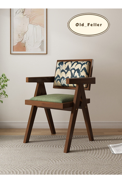 Old_Feller Vintage Dinding Chair - Softbag Seat & Rattan Back, Perfect for Li...