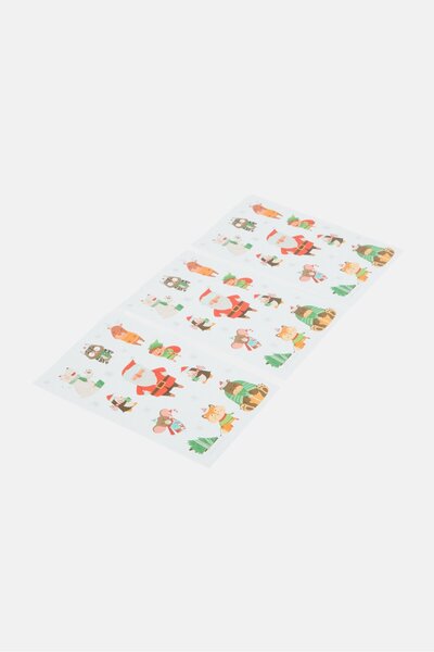 HOME CREATION 3 Sheets Christmas Sticker, Multicolor