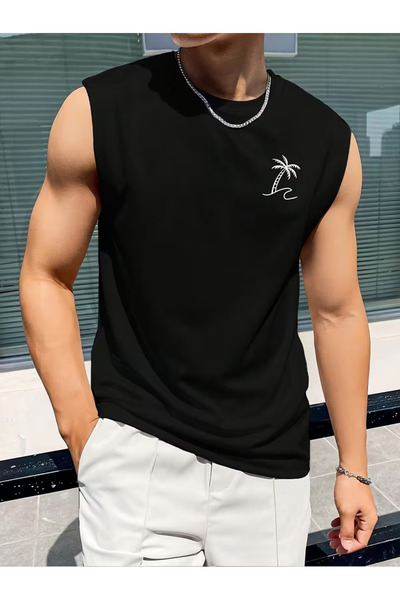 bellanova Silatrend Men's Black Original Printed Oversize Cut Cotton Crew Nec...