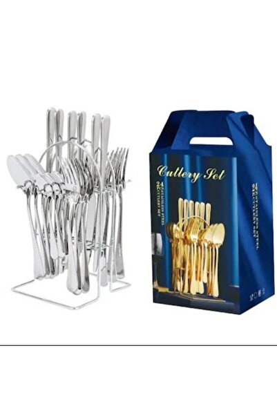 stuffix Elegant Stainless Steel Cutlery Set – 24 Pieces, Gold-White Finish, P...