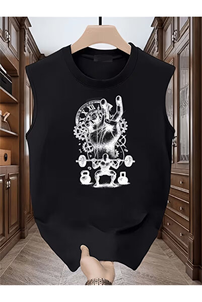 bellanova Men's Sports and Casual Stylish Printed Cotton Fabric Black Fitness...