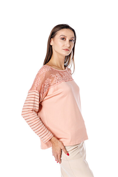 RVL Peach Blouse with Lace