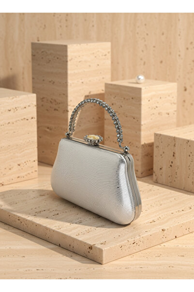 Biçanta Silver Color Snake Shell Pattern Chain Strap Women Evening Dress Bag ...