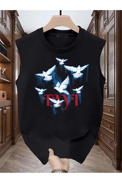 bellanova Silatrend Men's Black Original Printed Oversize Cut Cotton Crew Nec...