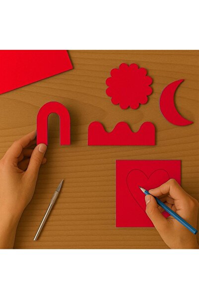 Kika ورق مقوى ملون 50x70 5 قطع أحمر