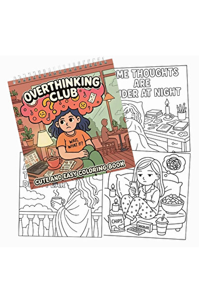 OBRO Anti-Stress Coloring Book for Adults – Overthinking Club, Thick 160 GSM ...
