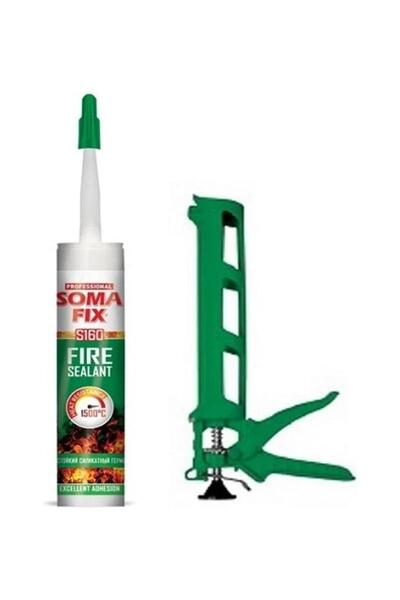 Somafix Siyah 1500 'c Yangına Dayanıklı Isı Şömine Mastiği ve Silikon Tabanca...