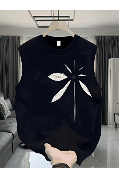 bellanova Silatrend Men's Black Original Printed Oversize Cut Cotton Crew Nec...