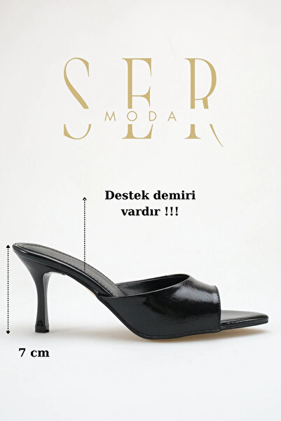 sermoda Heeled Women's Slippers - 7 cm Thin Heeled Pointed Toe Women's Slippe...