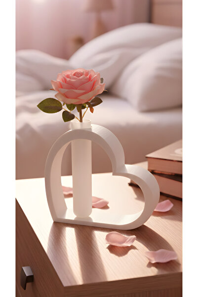 END Design تمثال زخرفي على شكل قلب لعيد الحب مع مزهرية صغيرة، زينة للطاولة (ا...