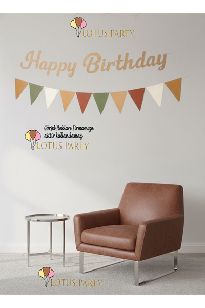 LOTUS PARTY لافتة عيد ميلاد سعيد بنمط ريترو - لافتة عيد ميلاد سعيد مع أعلام ر...