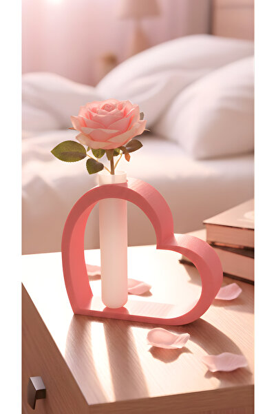 END Design تمثال زخرفي على شكل قلب لعيد الحب مع مزهرية صغيرة، زينة للطاولة (ا...